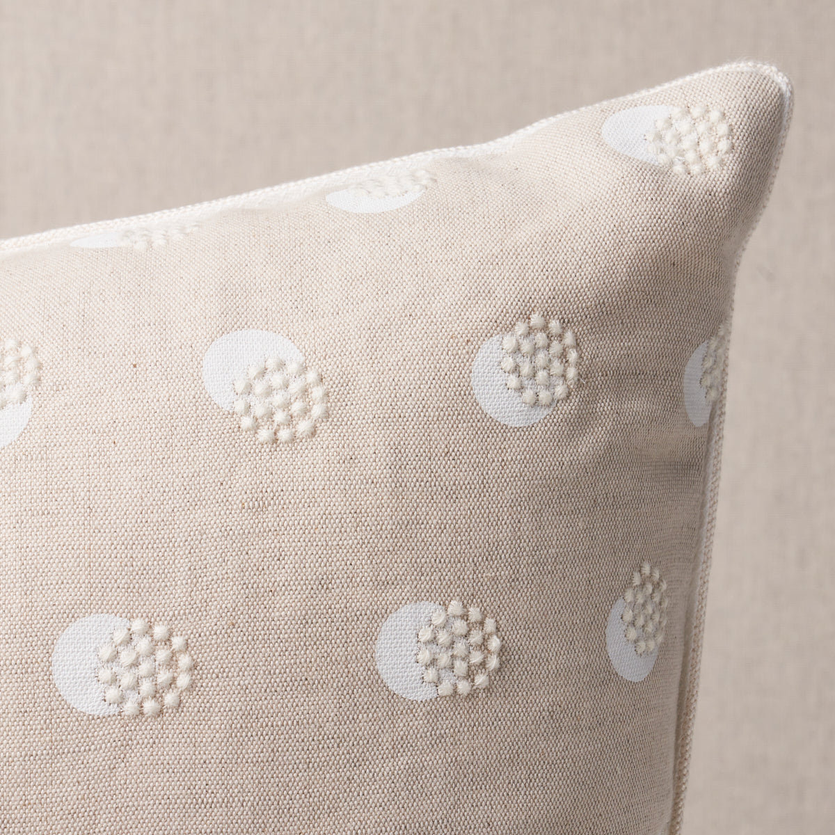 Taylor Embroidery Pillow | Ivory on Natural