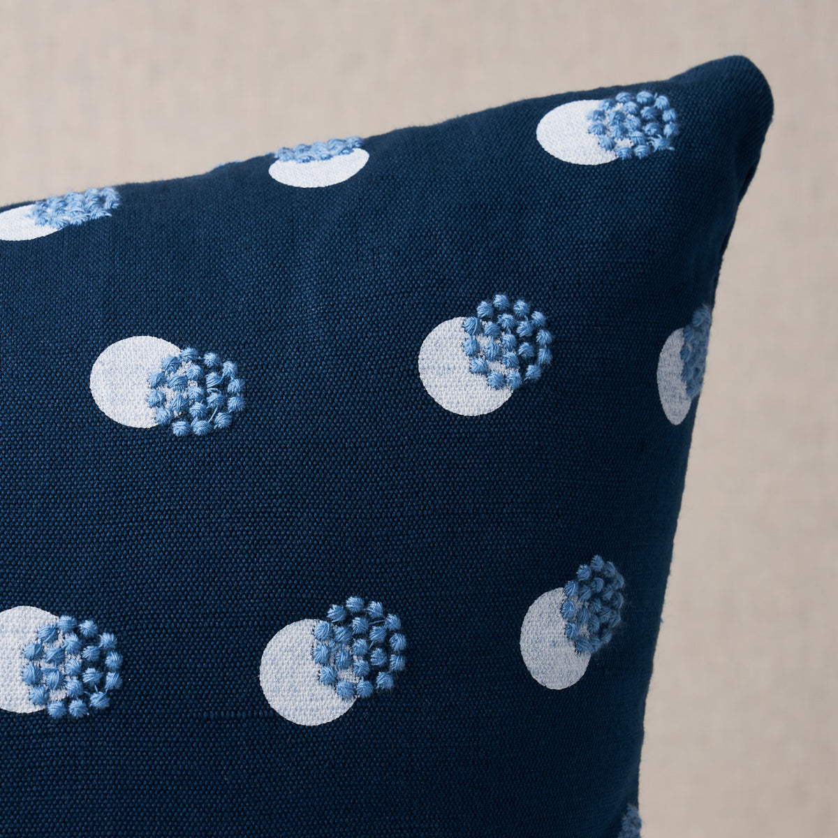 Taylor Embroidery Pillow | Sky on Navy