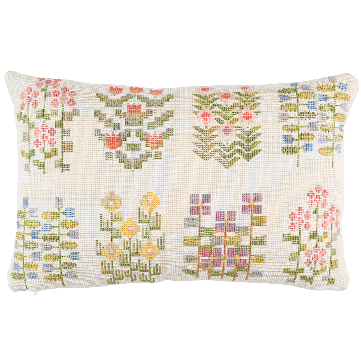 Annika Floral Tapestry Pillow | Multi on Ivory