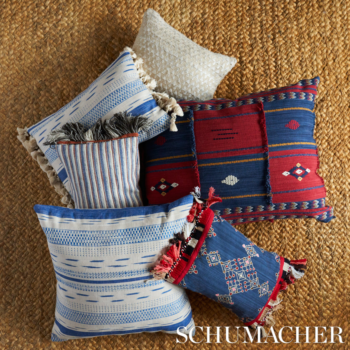 Rag Rug Hand Woven Stripe Pillow | Indigo & Mocha