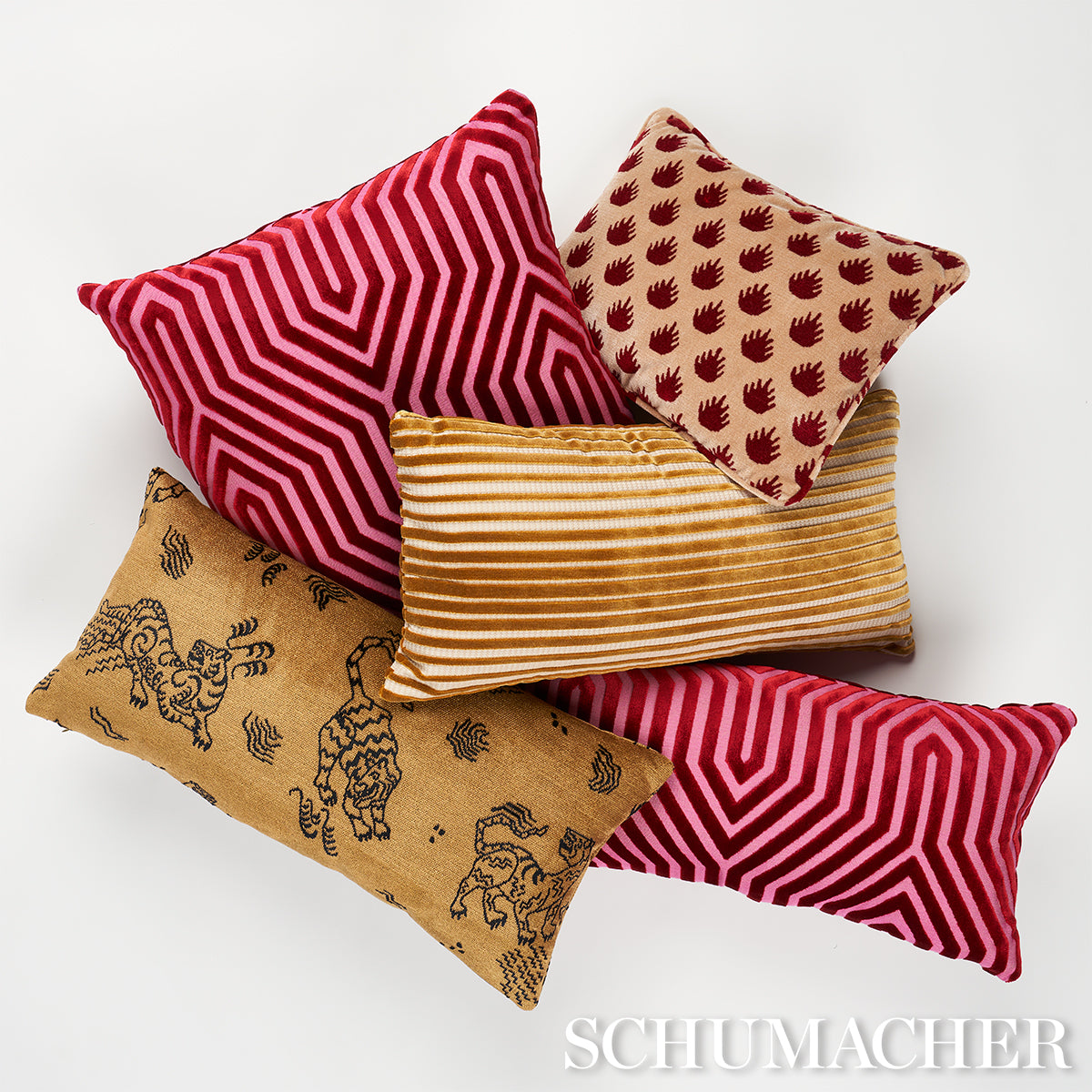 Chimay Stripe Velvet Pillow | Bronze