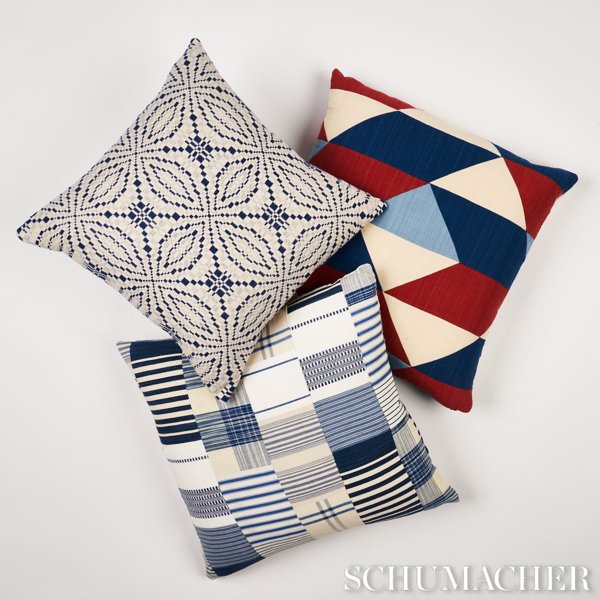 Carlisle Patchwork Pillow | Indigo