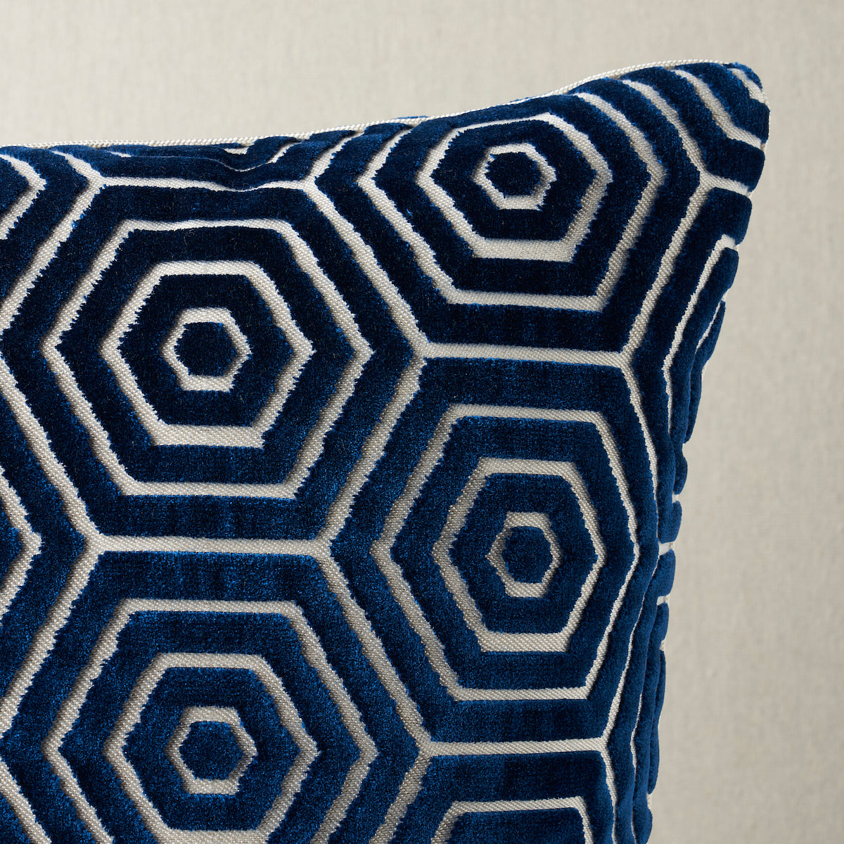 Bees Knees Cut Velvet Pillow | Blue