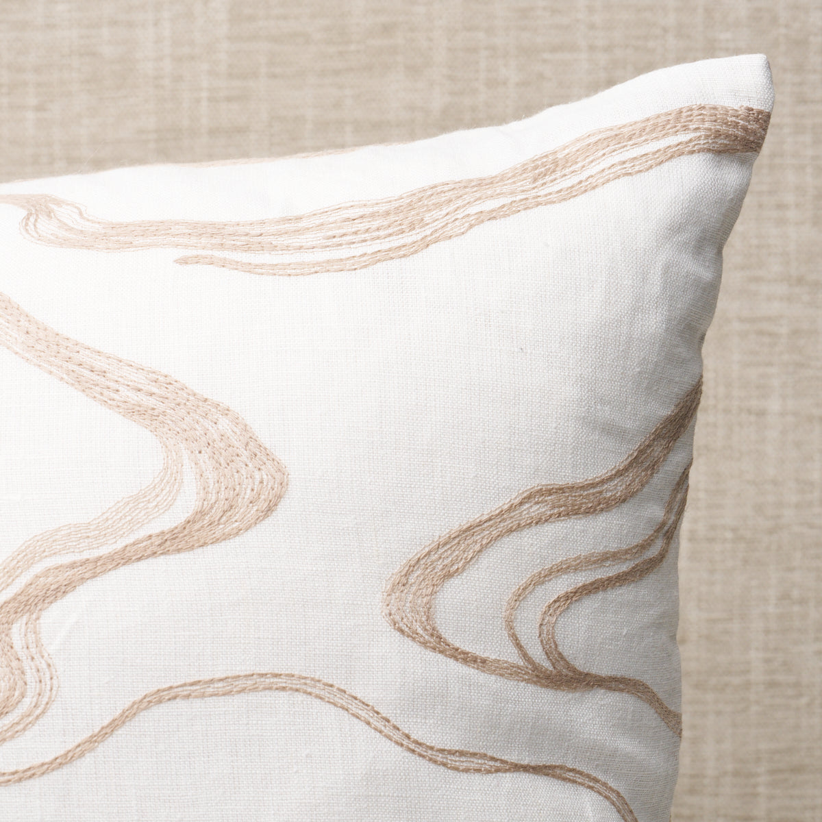 Desert Wind Embroidery Pillow | Sandstone