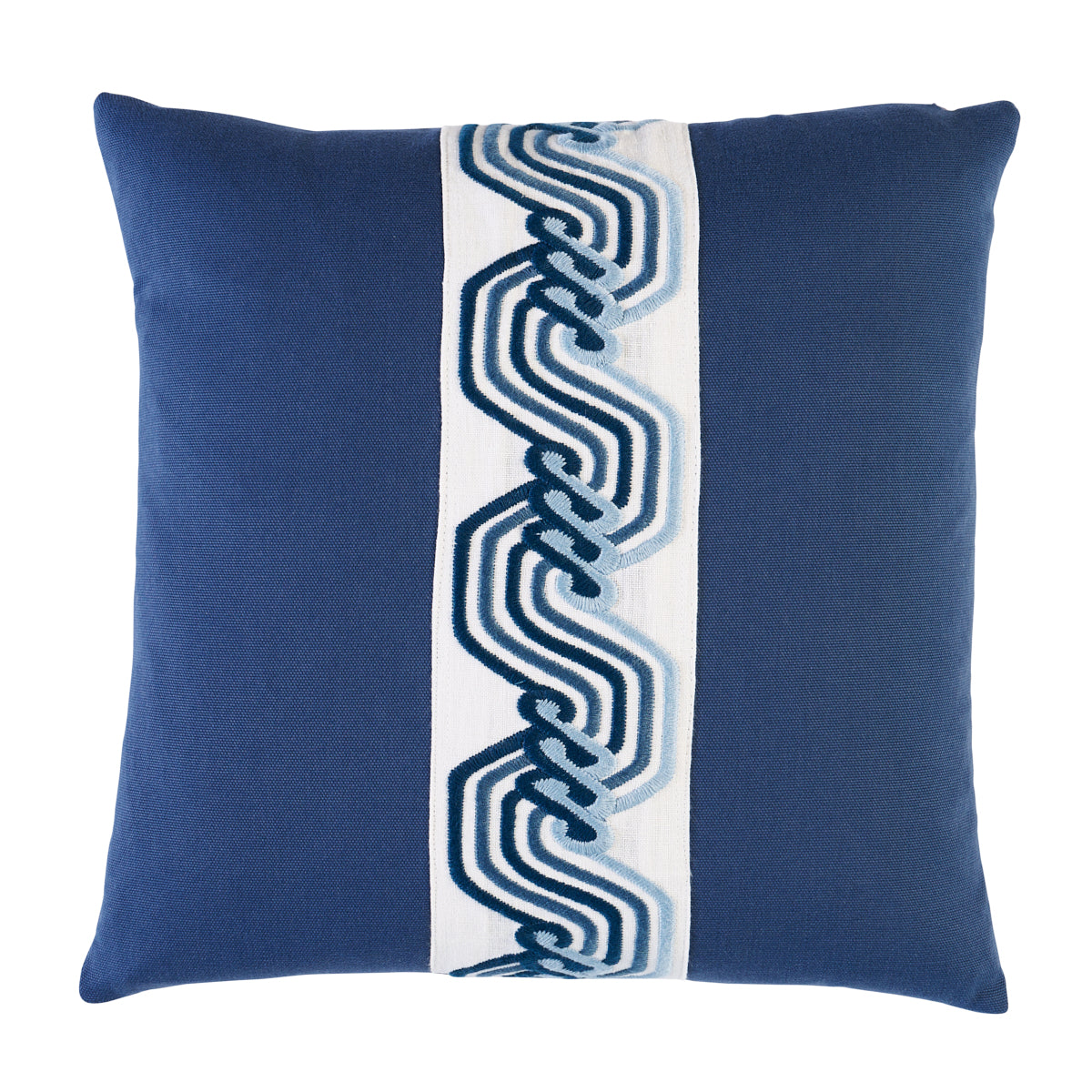 The Twist Embroidered Pillow | Marine