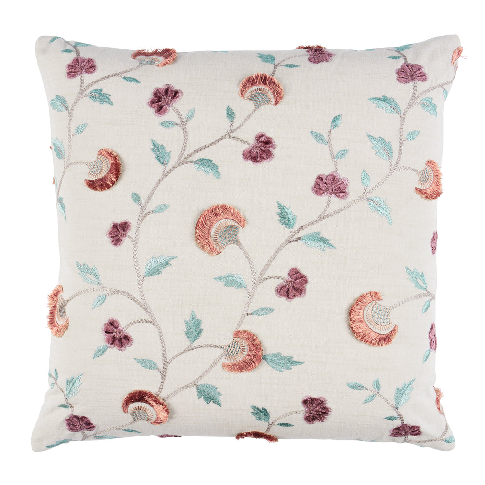 Iyla Embroidery Pillow | Rose & Natural