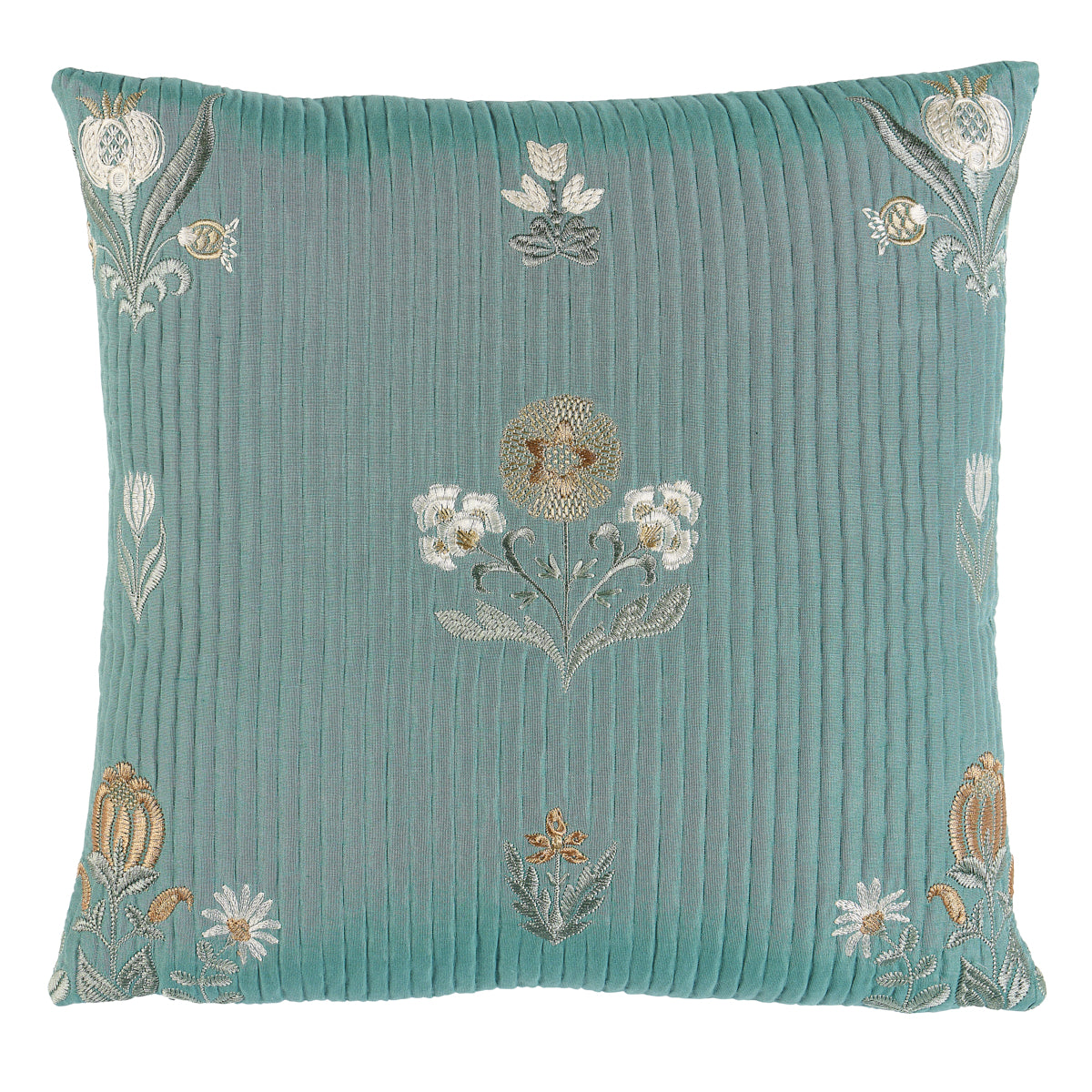 Elmslie Embroidery Pillow | Teal