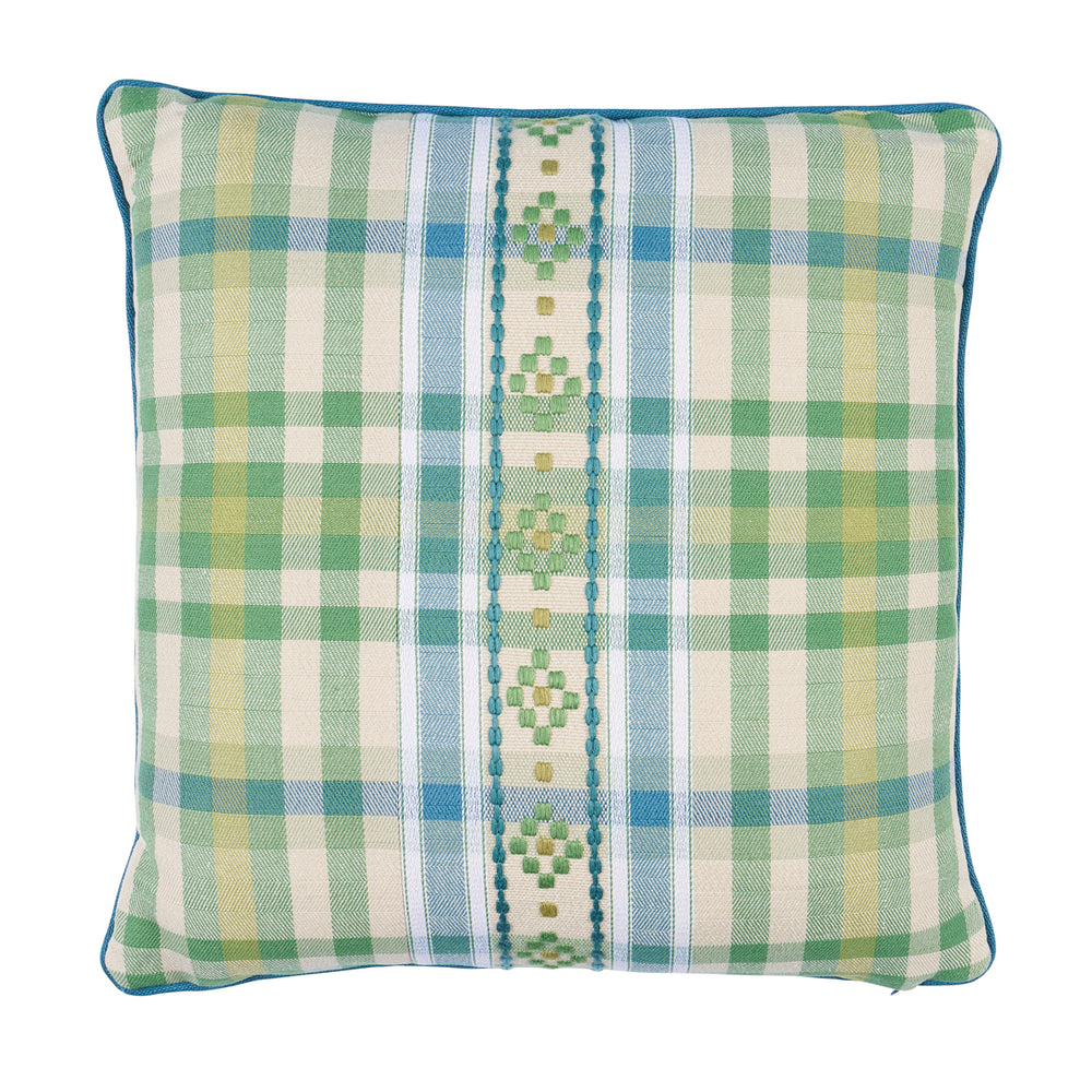 Hutton Check Pillow | Leaf