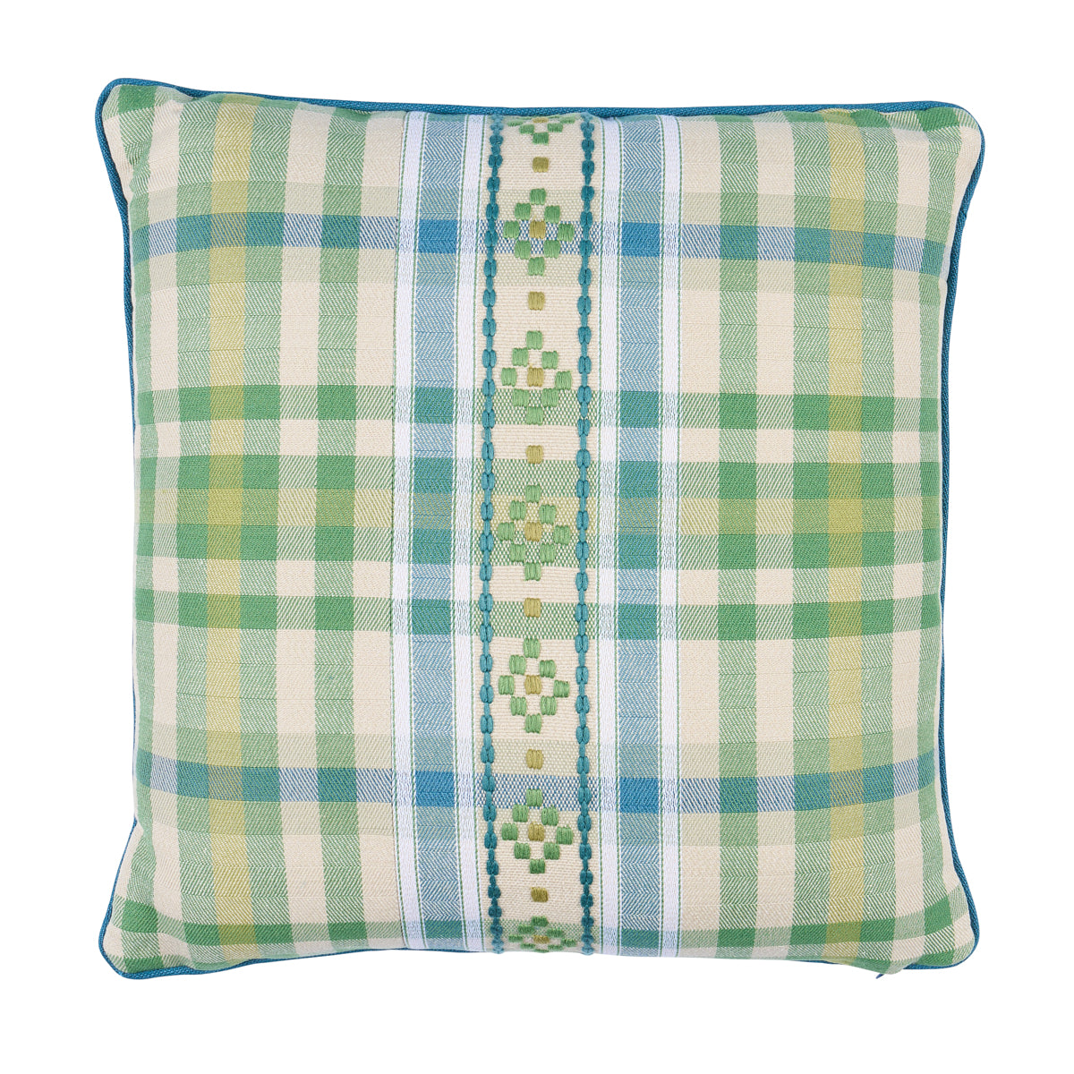 Hutton Check Pillow | Leaf