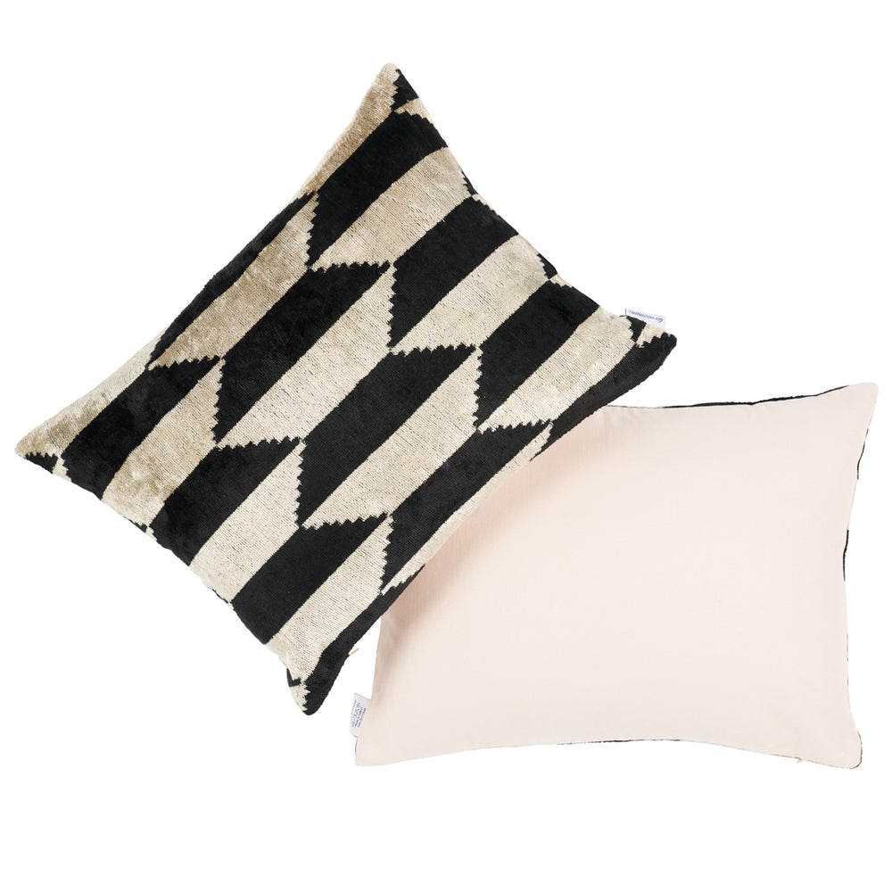 Ankara Silk Velvet Pillow | Black & Gold