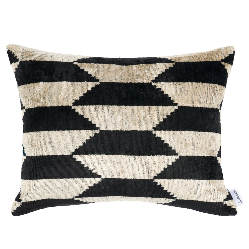 Ankara Silk Velvet Pillow | Black & Gold