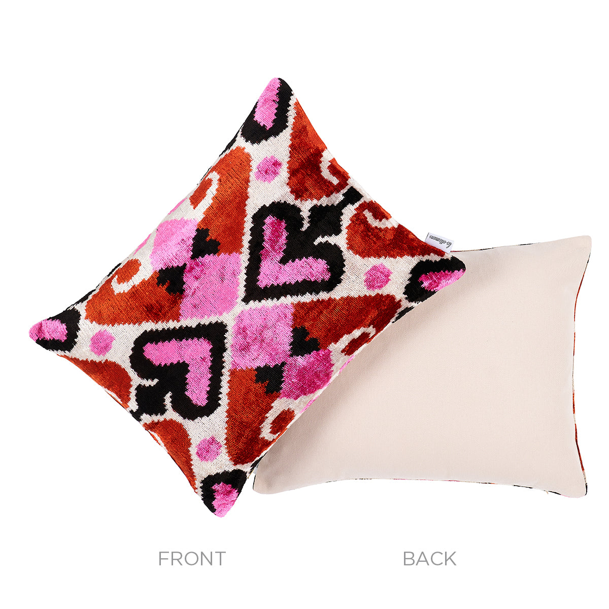 Adana Silk Velvet Pillow | Pink & Orange