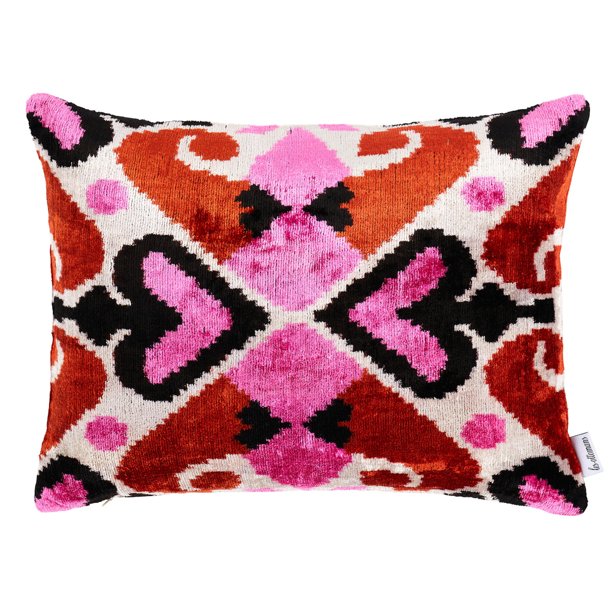 Adana Silk Velvet Pillow | Pink & Orange