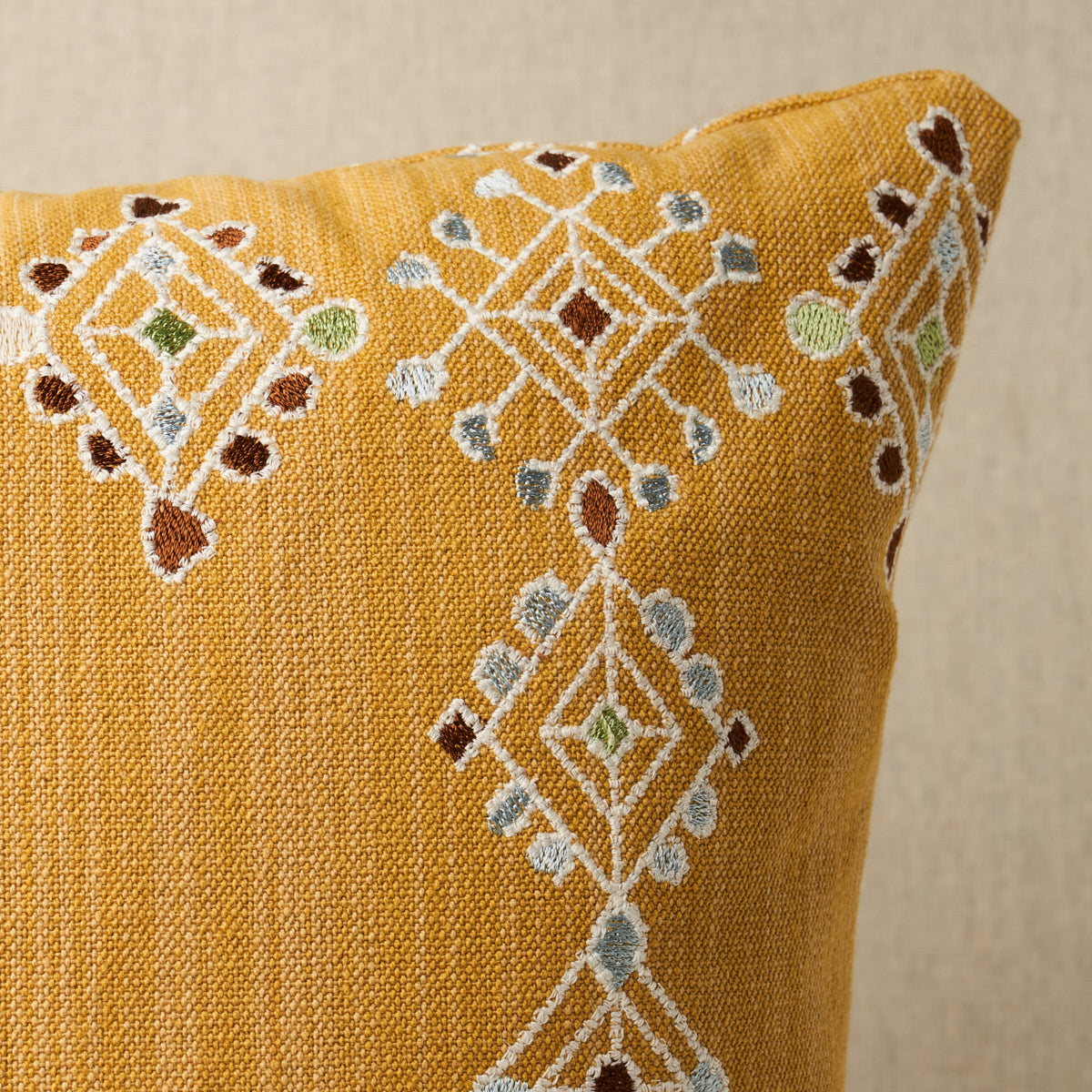 Kalindi Embroidery Pillow | Saffron